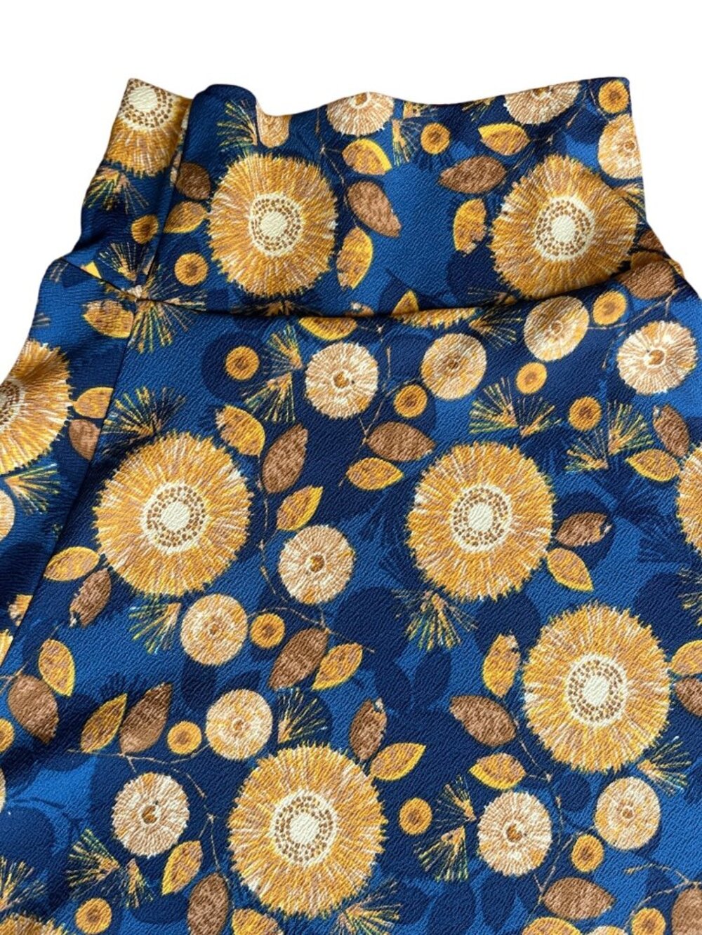 LuLaRoe Blue Sunflower Skirt Women's S Stretch Mid Length Yellow Floral - Picture 5 of 9